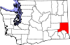 State map highlighting Whitman County