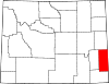 State map highlighting Goshen County