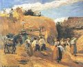 Camille Pissarro, Threshing the Grain, (about 1880)