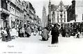 Postcard of the market square in the city of Oppeln in 1904.