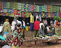 Cloth being sold in a market in Rwanda
