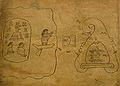 Aztec drawing of the Mexica leaving Aztlan