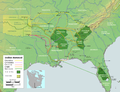 Map of United States Indian removal, 1830-1835 (Oklahoma is in light yellow-green)