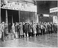 Franklin Roosevelt (1932) was elected during the Great Depression. Here unemployed men line up for free soup