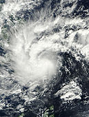 Satellitenbild des Tropensturms Washi über den Philippinen