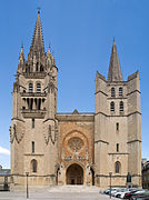 Mende cathedral with different bell towers.