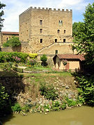 Donjon Lacataye close to the Midou river.