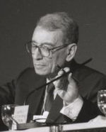Boutros Boutros-Ghali, Generalsekretär der Vereinten Nationen, 1995 in Davos.
