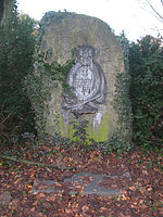Bronze memorial plate with the coat of arms of the tsar on a memorial stone for Russian fallen 1914 to 1916. Location: Luftwaffe barracks Wahn