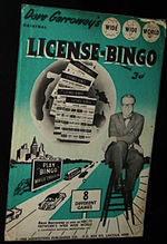 Juego de bingo de licencia infantil con Garroway y Wide Wide World, 1958.  