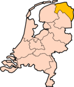 Map: Province of Groningen in the Netherlands