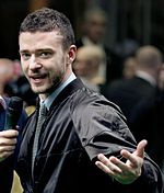 Justin Timberlake, actor, cantante y bailarín estadounidense a menudo etiquetado como el Príncipe del Pop