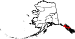 State map highlighting Hoonah–Angoon Census Area