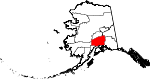 State map highlighting Matanuska-Susitna Borough