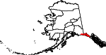 State map highlighting Yakutat City and Borough