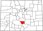 State map highlighting Custer County