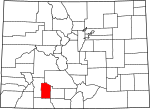 State map highlighting Mineral County