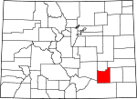 State map highlighting Otero County