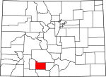 State map highlighting Rio Grande County