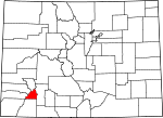 State map highlighting San Juan County