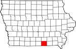 State map highlighting Appanoose County