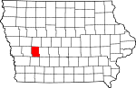 State map highlighting Audubon County