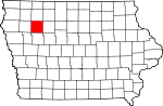 State map highlighting Buena Vista County