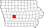 State map highlighting Guthrie County