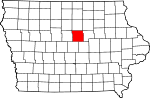 State map highlighting Hardin County
