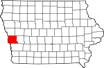 State map highlighting Harrison County