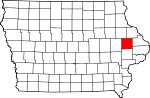 State map highlighting Jones County