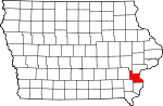 State map highlighting Louisa County