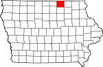 State map highlighting Mitchell County