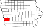 State map highlighting Pottawattamie County