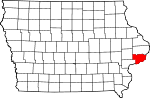 State map highlighting Scott County