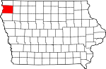 State map highlighting Sioux County