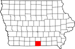 State map highlighting Wayne County