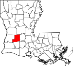 State map highlighting Allen Parish