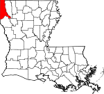 State map highlighting Caddo Parish