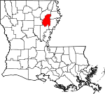 State map highlighting Franklin Parish