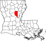 State map highlighting La Salle Parish