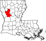 State map highlighting Natchitoches Parish