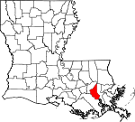 State map highlighting Saint Charles Parish