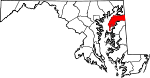 State map highlighting Kent County