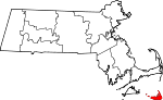 State map highlighting Nantucket County