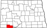 State map highlighting Adams County