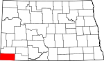 State map highlighting Bowman County