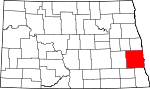 State map highlighting Cass County