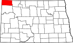 State map highlighting Divide County