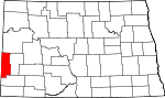 State map highlighting Golden Valley County